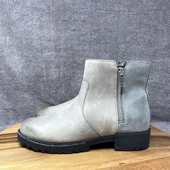 Sorel Emelie II Womens Size 7 Side Zip Waterproof Leather Booties Boots Gray - Picture 3 of 9